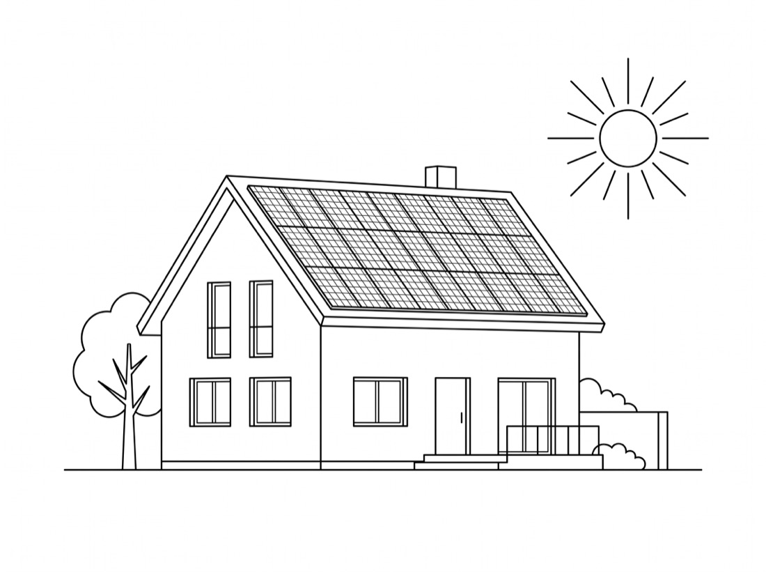 Solar Panels (Solar PV) — line illustration