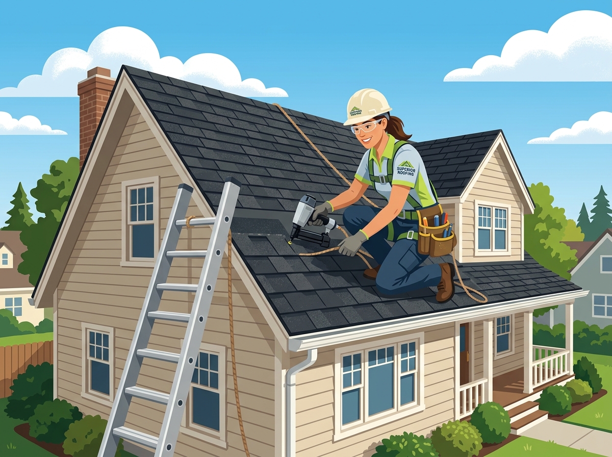 Roofing — line illustration
